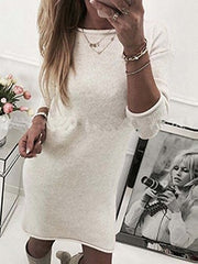 Load image into Gallery viewer, Long Sleeve Solid Color Loose Casual Dresses
