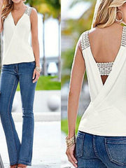 Load image into Gallery viewer, V-neck Casual Blouse Sleeveless - vendach
