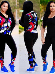 Load image into Gallery viewer, TWO PIECE SET Print Hoodies Tracksuit - vendach
