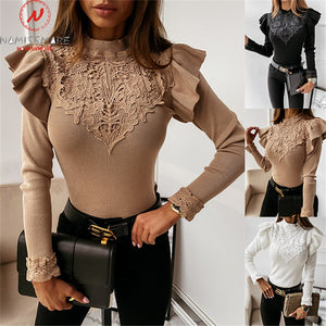 Crocheted Collar Sweater