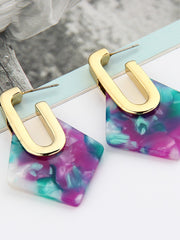 Load image into Gallery viewer, Vintage Acrylic Geometric Earrings
