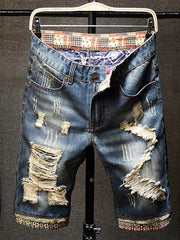 Load image into Gallery viewer, Men&#39;s Ripped Jean Shorts
