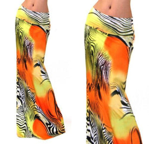 High Waist Long Skirts Printed Pattern