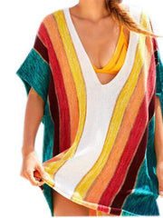 Load image into Gallery viewer, Sexy Beach Cover Up with Stripes
