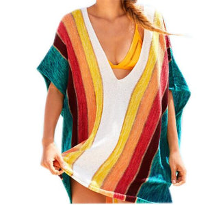 Sexy Beach Cover Up with Stripes