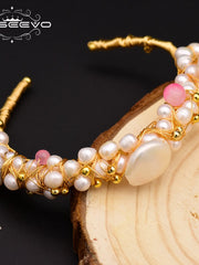 Load image into Gallery viewer, Natural Fresh Water Baroque Pearl Bracelet
