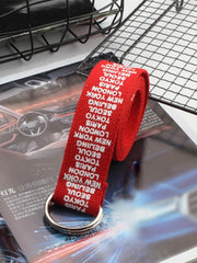 Load image into Gallery viewer,  Unisex Canvas Belts Letters Printed D Ring Double Buckle 
