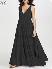 Load image into Gallery viewer, V-Neck Ruffles Sundress
