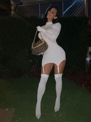 Load image into Gallery viewer,  Long Sleeve Mini Dress with Stocking 
