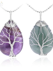 Load image into Gallery viewer, Tree of Life Natural Stone Pendant Necklace
