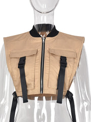 Load image into Gallery viewer, Front Zipper Cropped Vest
