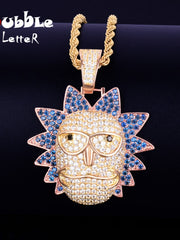 Load image into Gallery viewer, Iced Out Face Pendant &amp; Chain
