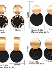 Load image into Gallery viewer,  Black &amp; Gold Acrylic Earrings

