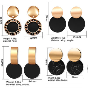  Black & Gold Acrylic Earrings