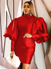 Load image into Gallery viewer, Long Lantern Sleeved Dress
