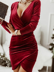 Load image into Gallery viewer, Long-Sleeve Velvet Dress
