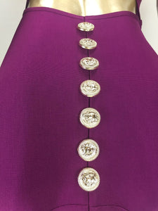 Back Button Decor Dress