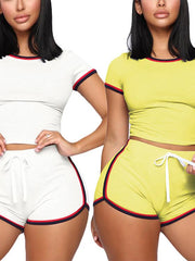 Load image into Gallery viewer, Sexy Crop Top + Shorts Tracksuit - vendach
