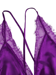 Load image into Gallery viewer, Sleeveless V-neck Lace Sexy Nightdress Lingerie
