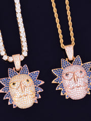 Load image into Gallery viewer, Iced Out Face Pendant &amp; Chain
