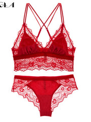 Load image into Gallery viewer, Velvet &amp; Lace Bra and Underwear
