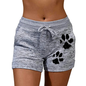 Drawstring Paw Print Shorts