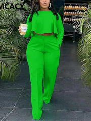 Load image into Gallery viewer, Long Sleeve Crop Top &amp; Pants
