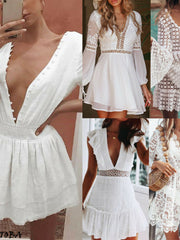 Load image into Gallery viewer, See Through Flared Sleeve Beach Wear
