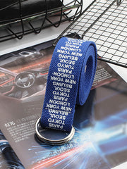 Load image into Gallery viewer,  Unisex Canvas Belts Letters Printed D Ring Double Buckle 
