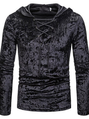 Load image into Gallery viewer, Long Sleeve Hoodie Velvet T-Shirt
