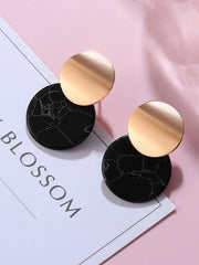 Load image into Gallery viewer,  Black &amp; Gold Acrylic Earrings
