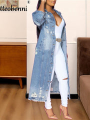 Load image into Gallery viewer, Long Denim Jacket

