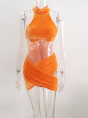 Load image into Gallery viewer, Hollow Out Velvet Mini Dress
