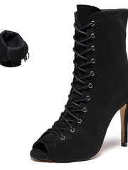 Load image into Gallery viewer, Peep-Toe Lace Up Heels
