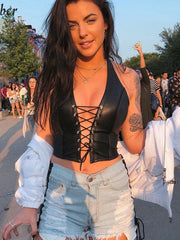 Load image into Gallery viewer, Faux Leather Corset Top
