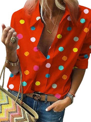 Load image into Gallery viewer, Polka Dot Button Up Blouse
