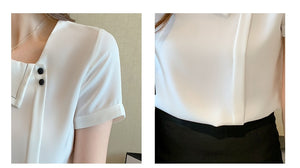 Asymmetrical Collar  Blouse