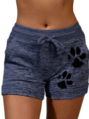 Load image into Gallery viewer, Drawstring Paw Print Shorts
