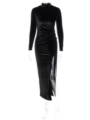 Load image into Gallery viewer, Long-Sleeve Velvet Dress
