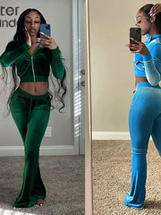 Load image into Gallery viewer, Long Sleeve Top &amp; Flare-Leg Pants
