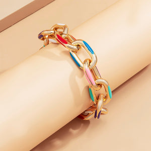 Colorful Painted Link Bracelet