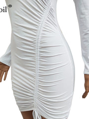 Load image into Gallery viewer, Ruched Bodycon Mini Dress Women 
