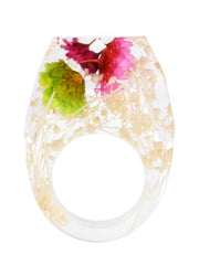 Load image into Gallery viewer, Handmade Dried Flower Resin Ring 
