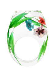 Load image into Gallery viewer, Handmade Dried Flower Resin Ring 
