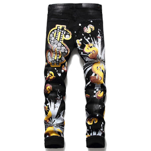 Graphic Print Jeans