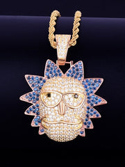 Load image into Gallery viewer, Iced Out Face Pendant &amp; Chain
