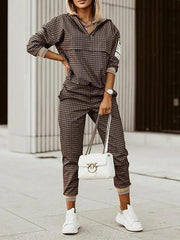Load image into Gallery viewer, Long Sleeve Plaid Top &amp; Pants Set
