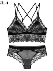 Load image into Gallery viewer, Velvet &amp; Lace Bra and Underwear
