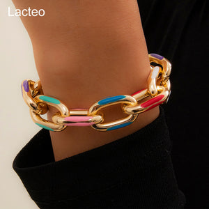 Colorful Painted Link Bracelet
