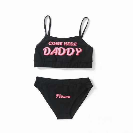  COME HERE DADDY Print Tank Top & Panties